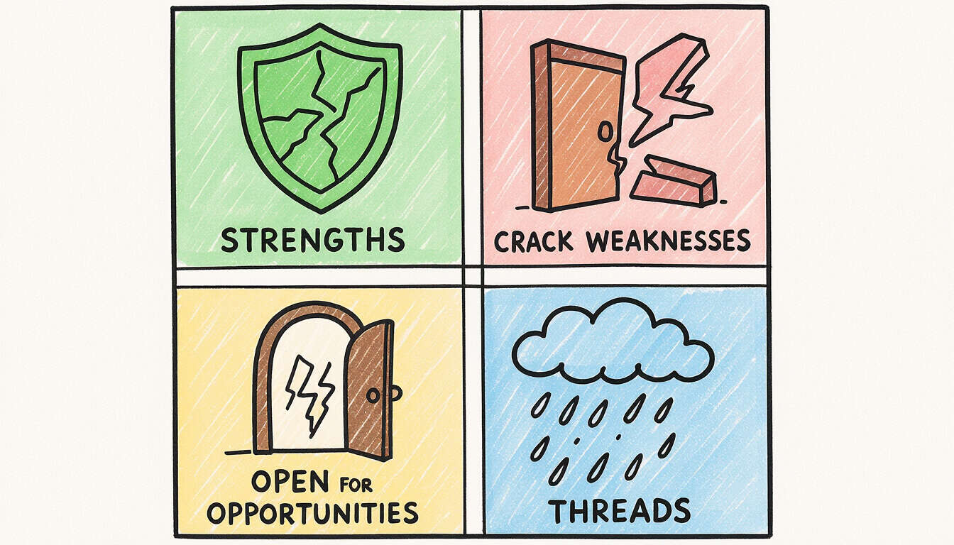 SWOT analysis helps entrepreneurs identify strengths, weaknesses, opportunities, and threats. This tool offers practical steps for side hustles and personal finance, guiding beginners toward financial independence through clear strategy.